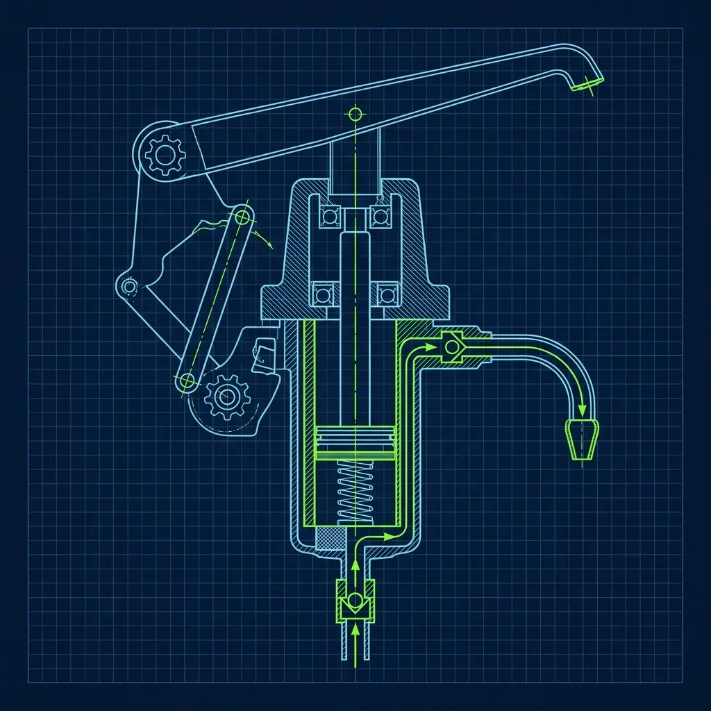 Technical schematic of a Dunkin syrup pump mechanism