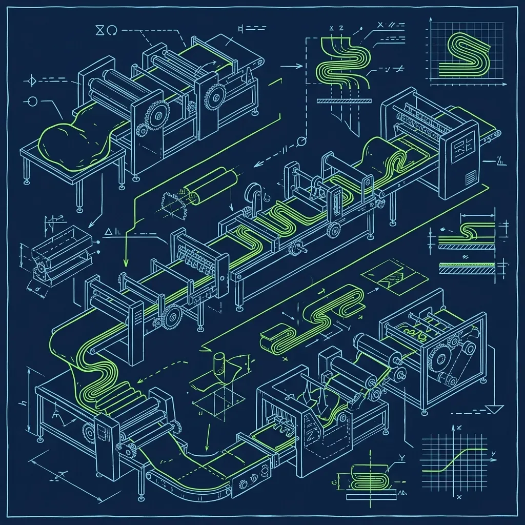 Technical schematic of the Hardee's biscuit dough folding and kneading process