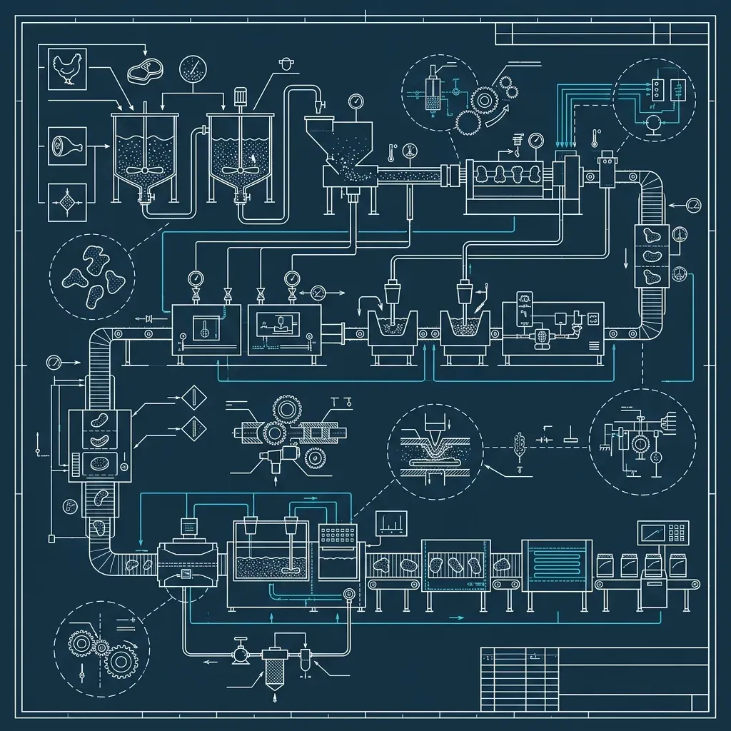 Blueprint illustration of What McNuggets Are Actually Made Of