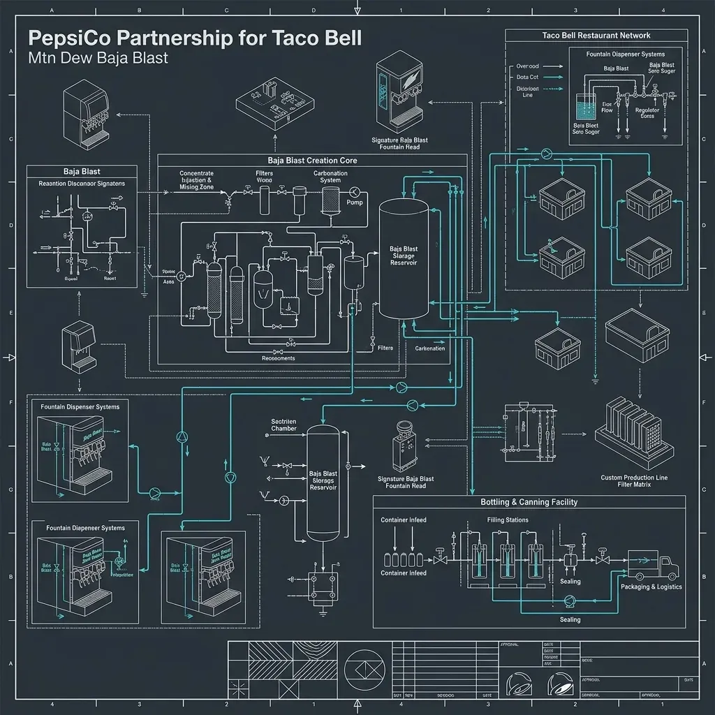 Blueprint illustration of The PepsiCo Partnership: Built From Scratch for Taco Bell