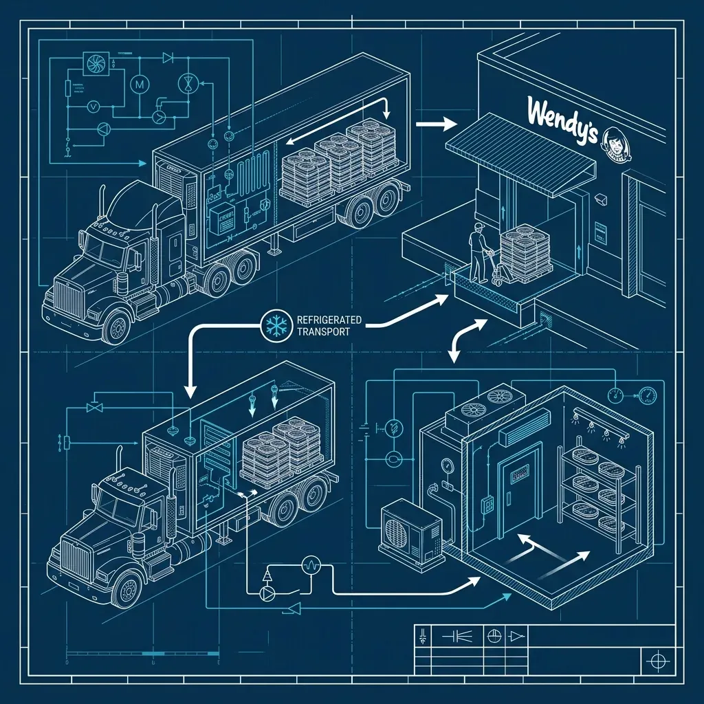 Blueprint illustration of The Beef Arrives Refrigerated, Not Frozen
