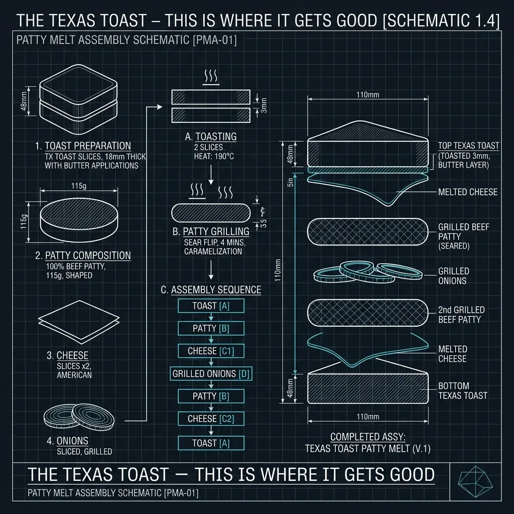 Blueprint illustration of The Texas Toast — This Is Where It Gets Good