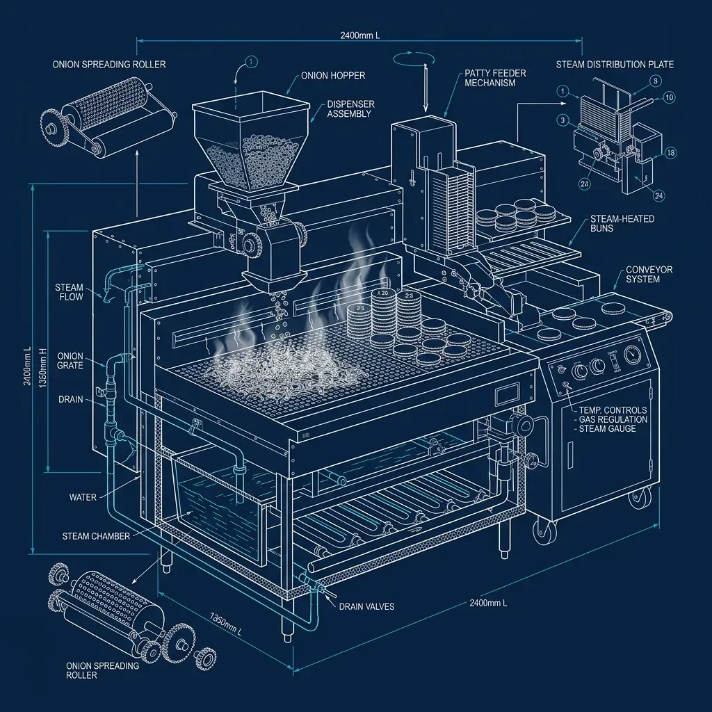 Blueprint illustration of The Grill and the Onion Bed
