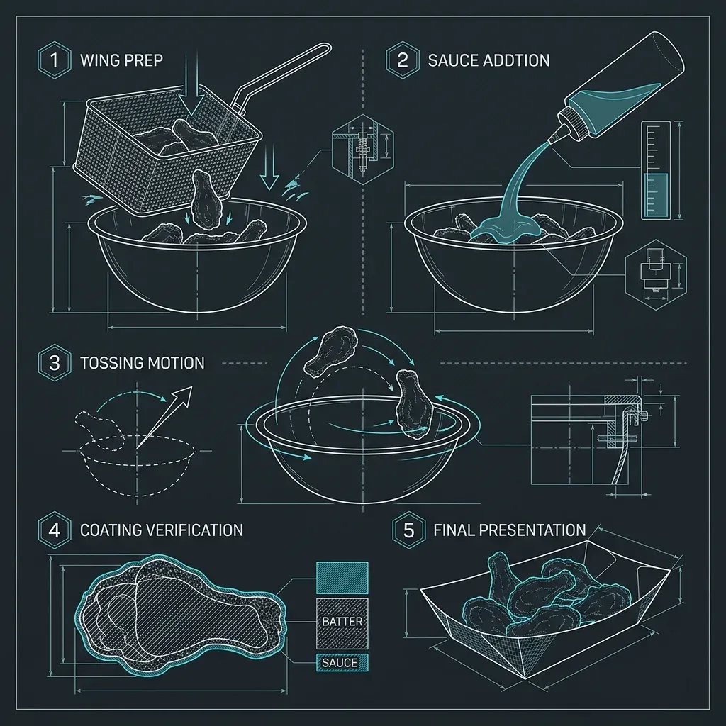 Blueprint illustration of The Toss-and-Coat Technique