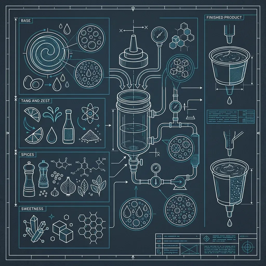 Blueprint illustration of What’s Actually in Zax Sauce